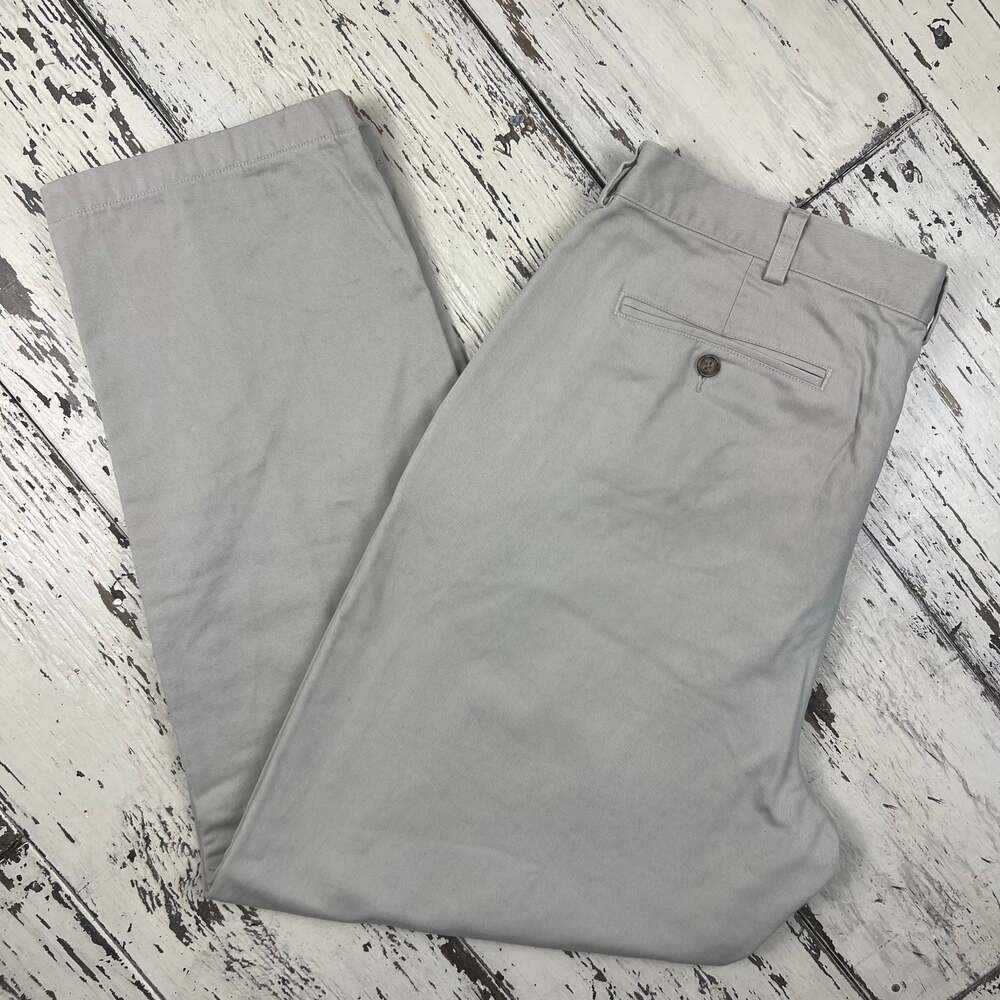 L.L. Bean flannel lined pants men’s 40x32 natural fit, flat front